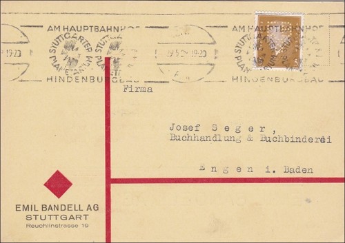 Perfin brief aus stuttgart - brief,