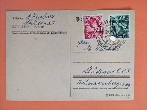 Postkarte 1938 - postkarte, ak