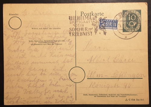 Postkarte wilhelma - postkarte, --