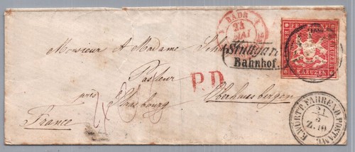 Württemberg kreuzer brief - brief,