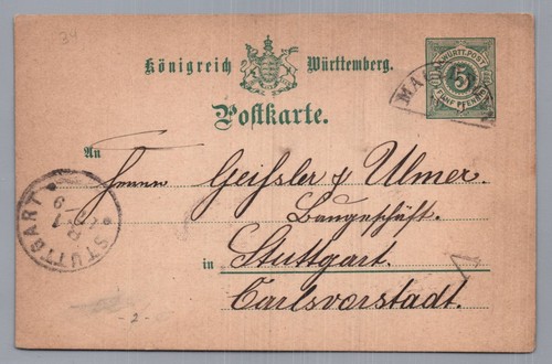 Württemberg ganzsache - württemberg,