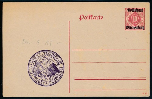 Württemberg ganzsache du9 - ganzsache,